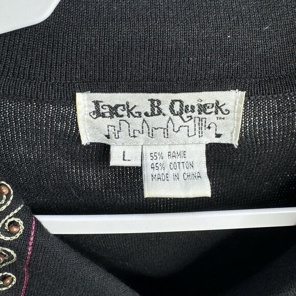 JACK B QUICK Sweater Women Ramie Cotton Embroidery Boho Art To Wear Sz L - Picture 7 of 7